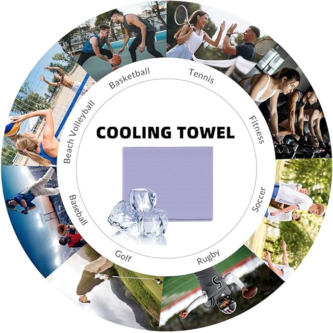 Custom 1-200 Pack Cooling Towel 40"x12", Design Your Team Logo Photo Ice Towel Personalized Soft Breathable Sport Towel Customized Workout Sweat Towel for Yoga Gym Activities (Light Purple)