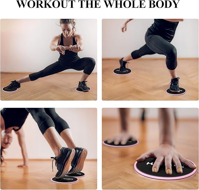 Core Sliders, Exercise Gliding Discs Dual Sided Use on Carpet and Hardwood Floors, Lightweight and Perfect Fitness Apparatus for Training Abdominal Core Strength