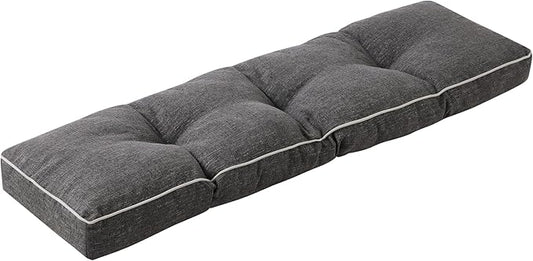 Bench Cushions for Outdoor Furniture, 42 x 16 Inch Outdoor Bench Cushion, Patio Bench Cushion with Durable Ties, Long Patio Seat Cushions for Garden, Indoor, Kitchen&Dining, Dark Grey
