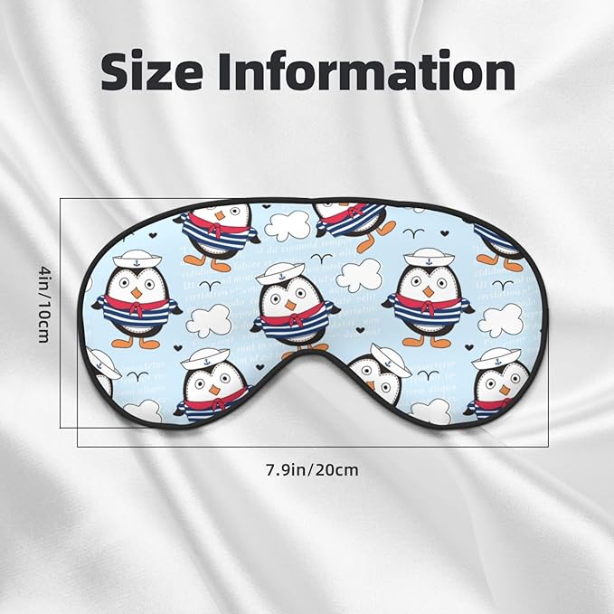 Sleep Eye Mask Little Sailor Penguin Sleep Mask for Women Men Comfortable Eye Mask with Adjustable Strap Soft Eye Cover Blindfold for Travel Yoga Nap Shift Work