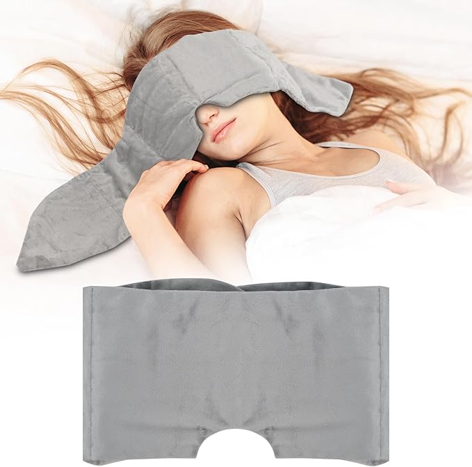 Weighted Eye Mask for Sleeping Washable Blackout Gravity Sleep Masks Soft Gentle Pressure Blindfold Night Eye Covers for Side Sleeper Meditation Women Men Travel Essentials