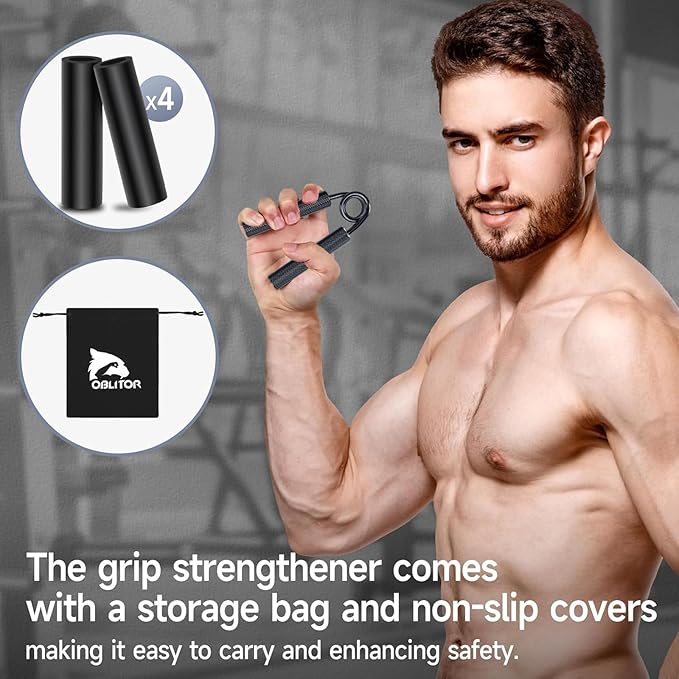 Grip Strength Trainer 4 Pack,50LB-200LB Hand Exerciser Gripper Forearm Finger Strengthener Non-Slip Suitable for Hand Rehabilitation Finger Strength Training, Muscle Building, Home Gym