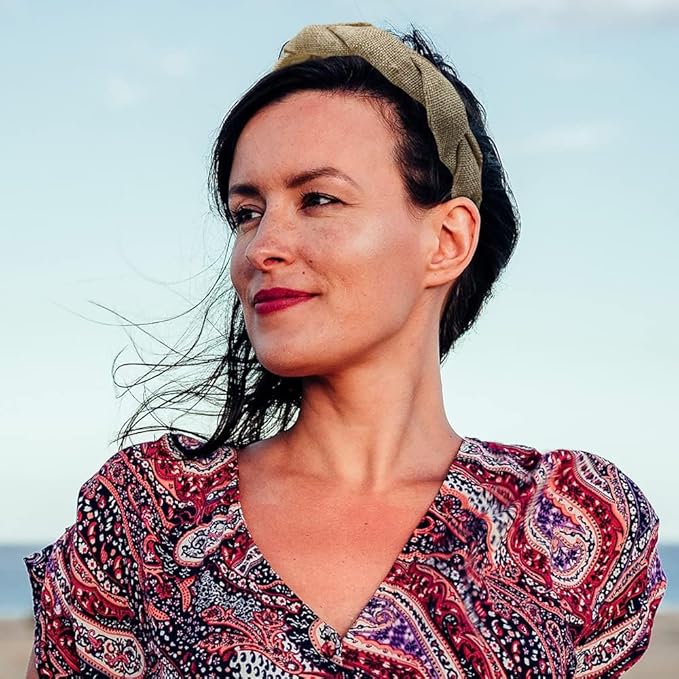 Madison Tyler Thick Headbands for Women | Wide Fabric Grey Braided Cute Handmade Makeup Hair Band for Girls | Thin Hair and Thick Hair | Skincare and Boho Spring Headband for Washing Face