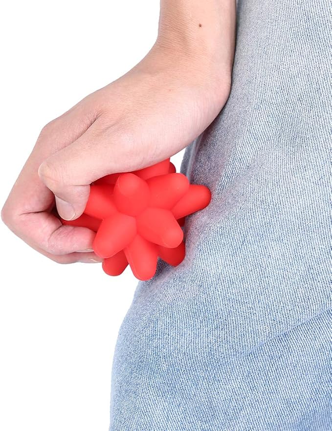 Diohce Spiky Massage Ball, Acupoint Physical Massage Balls, for Foot Massage, Deep Tissue Massage Ball, Point Plantar Fasciitis Relief (Red)