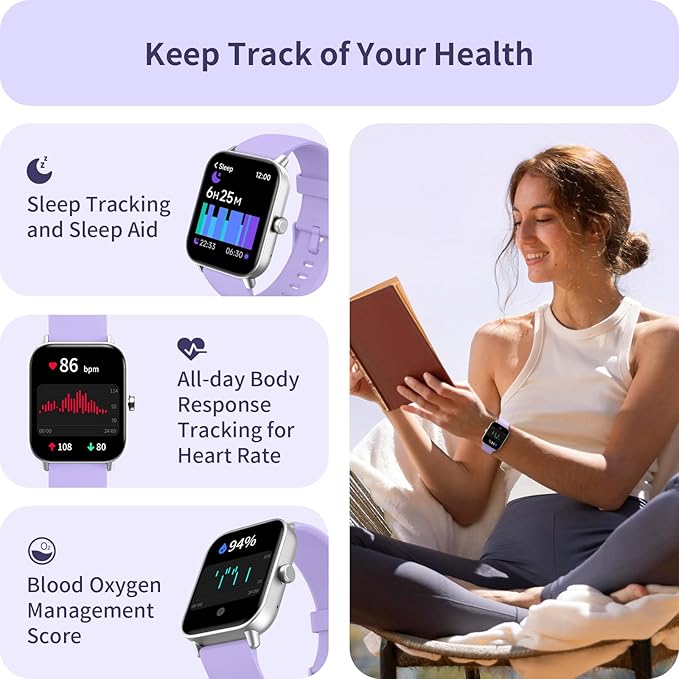 Gydom Smart Watches for Women, Alexa Built-in, 1.8" Activity Fitness Tracker, Make/Answer Call, Heart Rate/Sleep/SpO2 Monitor, Pedometer, IP68 Waterproof Watch for Android iPhone, 101+ Sport Modes