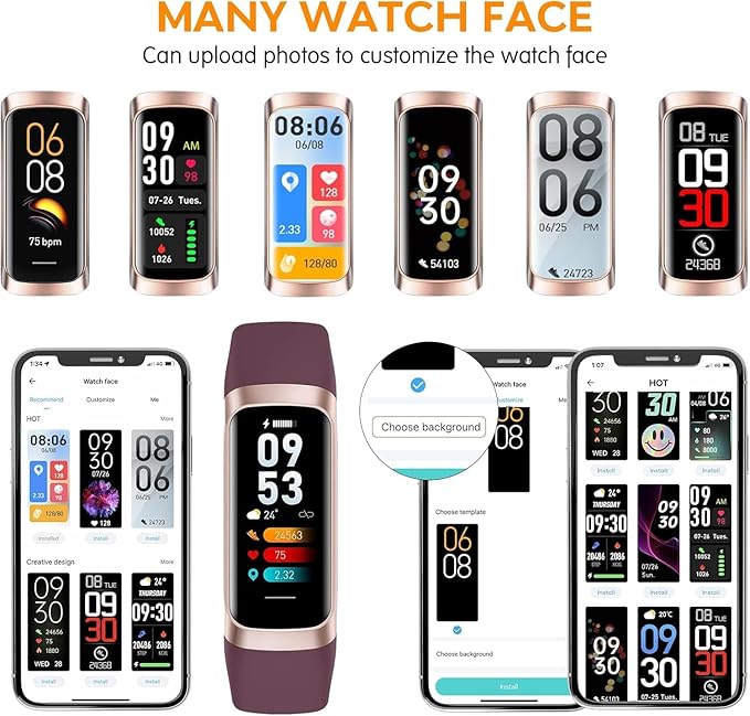 Fitness Tracker,2025 Smart Watch with Blood Pressure Heart Rate & Sleep Monitor IP67 Waterproof Step Calorie Counter Pedometer Fitness Activity Watch for Men Women Android iOS Phone (Purple)