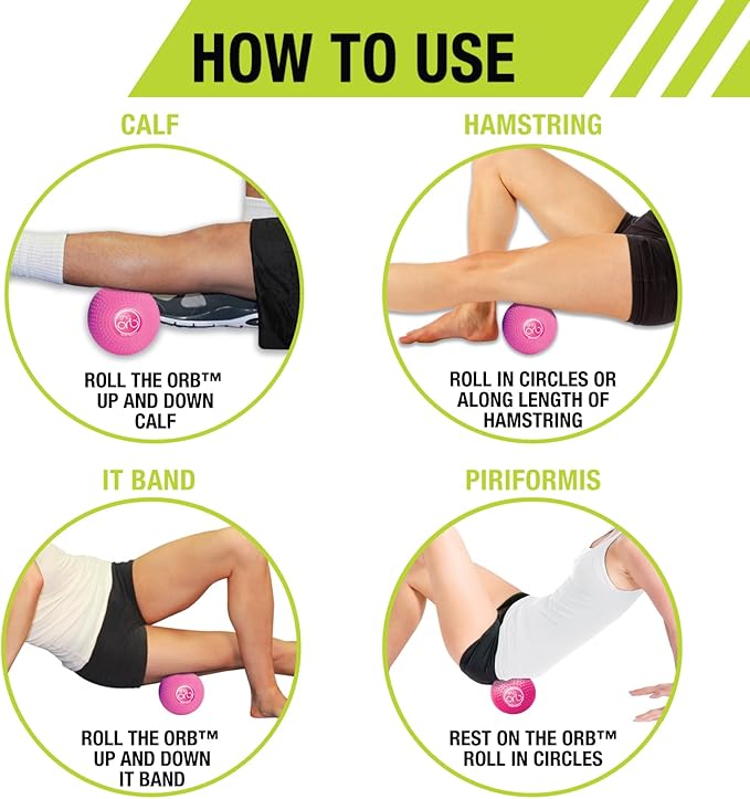 Pro-Tec Athletics Orb Massage Balls, Vary in Size and Color, Deep Tissue Massage, Muscle Relief, Hamstring, Quadriceps, Calf, Multi-Directional Massage Ball, Enhance Performance, Adult, Working Out.