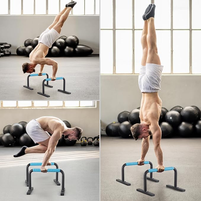 Strength Training Parallettes Push Up Bars, Pushup Handles Calisthenics Equipment for Home Workout, Anti-slip Gymnastics Bars, Handstand & Dip Bar for Outdoor Exercise