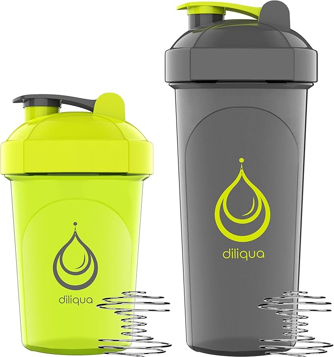 10 PACK, Shaker Bottles with Wire Whisks for Protein Mixes | Leakproof Blender Shaker Bottle Pack| BPA-Free & Dishwasher Safe | 5 Large 28-oz & 5 Small 20-oz shaker bottle | Shaker Cups for shakes