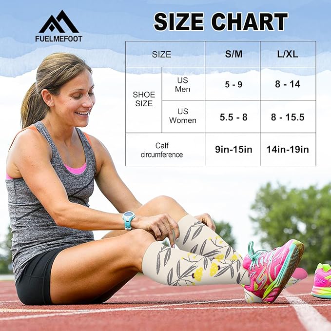 FuelMeFoot 6 Pairs Compression Socks for Women & Men 15-20mmHg Graduated Support Knee High Socks for Nurses, Travel, Athletic