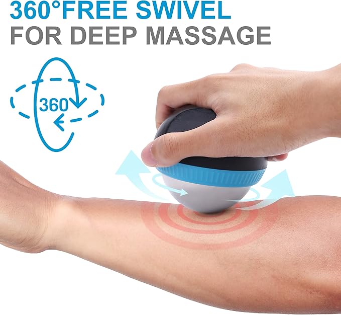 Cold Massage Roller Ball, Set of 2, Cryosphere Ice Therapy Ball for Body Muscle Relief, Roller Massager for Back, Neck, Deep Tissue, Foot Plantar Fasciitis, Myofascial Release