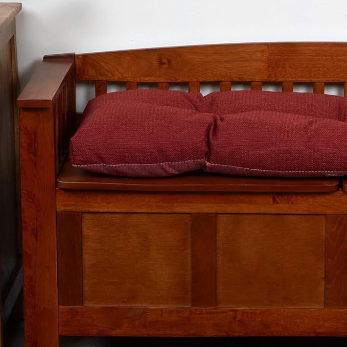 Klear Vu The Gripper Omega Non-Slip Tufted Bench Cushion for Indoor Furniture, Entryway Storage, Bay Window, Corner Nook or Piano Seat, 43 Inches, 09 Flame