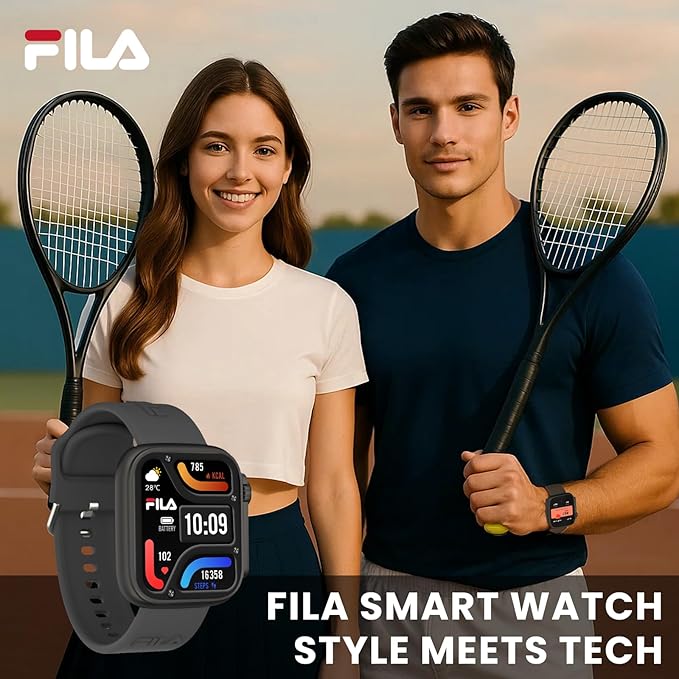 Fila Smart Watch with Bluetooth Calls, 1.83" Screen Fitness Tracker for Men Women, IP67 Waterproof, 120+ Workout Modes, 24/7 Heart Rate/Sleep Tracking, iOS Android Compatible - SW70 (Rose Gold)