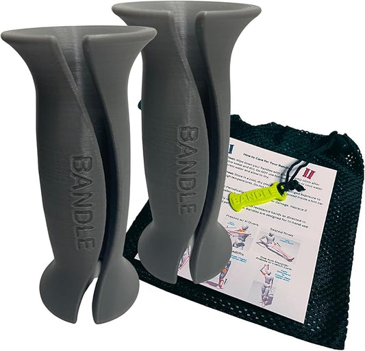 Bandle™ - True Ergonomic Handles for Resistance Bands | Unleash The Full Potential of Pain-Free, Full-Body Workouts | Durable & Comfortable for High-Intensity Training (2 Handles)