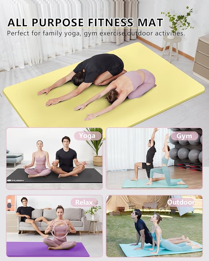 Large Yoga Mat 78"x 51" 20mm/15mm/10mm Thick Workout Mats for Home Gym, Extra Wide Workout for Women Men Gym Flooring Exercises