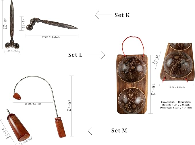 CCcollections Wood Therapy Massage Tools, Reflexology Wooden Stick Tool, Traditional Equipment for Relieving Muscle Pain Body Lymphatic Drainage Massager - (J 9SET+SOCKS)