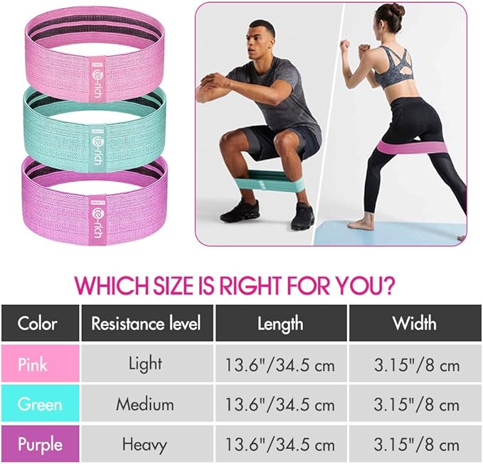 Resistance Bands, Fabric Workout Bands for Women & Men, Cloth Booty Resistance Loop Bands, Thick Squat Bands for Butt/Legs/Thigh/Hip/Glute Excersing