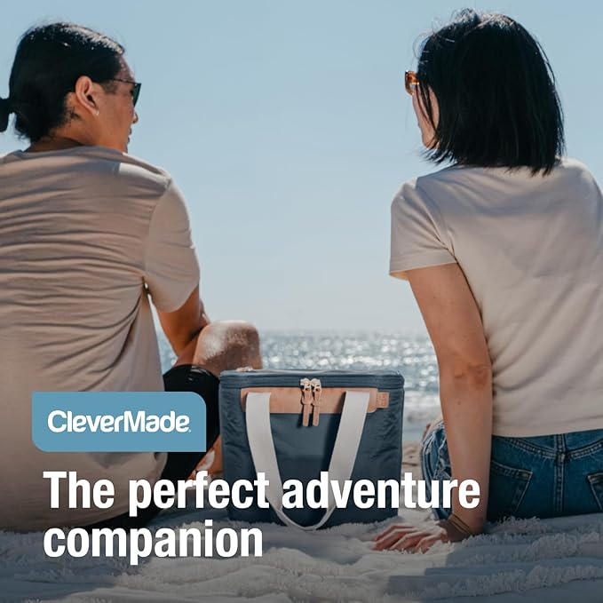 CleverMade Collapsible Insulated Cooler Bag – Leakproof Soft Folding Cooler for Beach, Travel, Car
