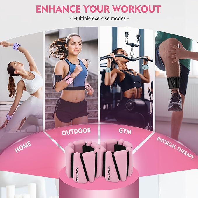 Ankle Weights Set of 2 (1 lb/2 lb/3 lb Each) Adjustable Wrist Weights for Women Men Wearable Arm Leg Weight for Pilates, Running, Walking, Workout, Yoga