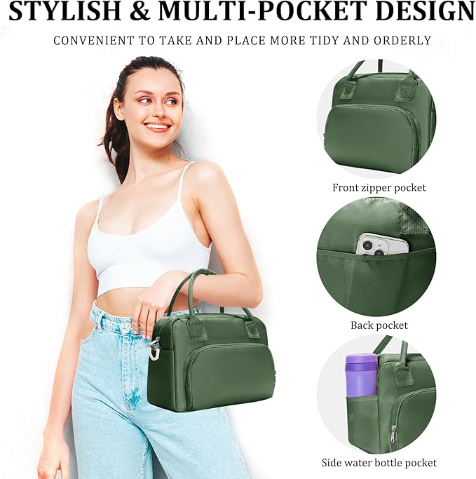 Insulated Lunch Bag for Women Men Large Reusable Lunch Box Adult Leakproof Portable Cooler Tote Bags for Work Picnic