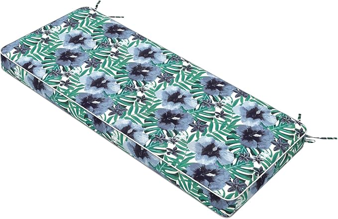 Outdoor Bench Cushion 45x18x3 Inch, Bench Furniture Cushion for Loveseat Sofa Couch Bench Garden Porch Glider, Blue Salmone Tropical