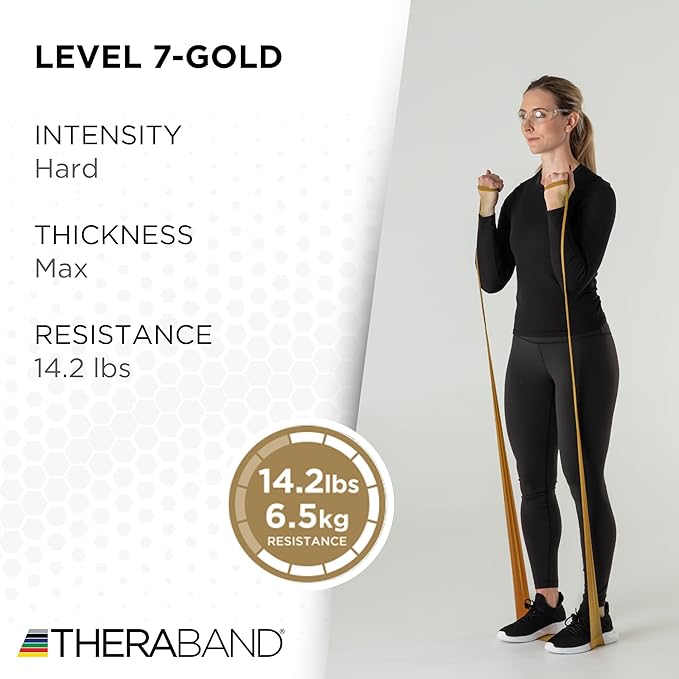 THERABAND Resistance Band 25 Yard Roll, Non-Latex Professional Elastic Stretch Bands for Upper & Lower Body Exercise Workouts, Physical Therapy, Lower Pilates, Flexibility, & Rehab, Dispenser Box