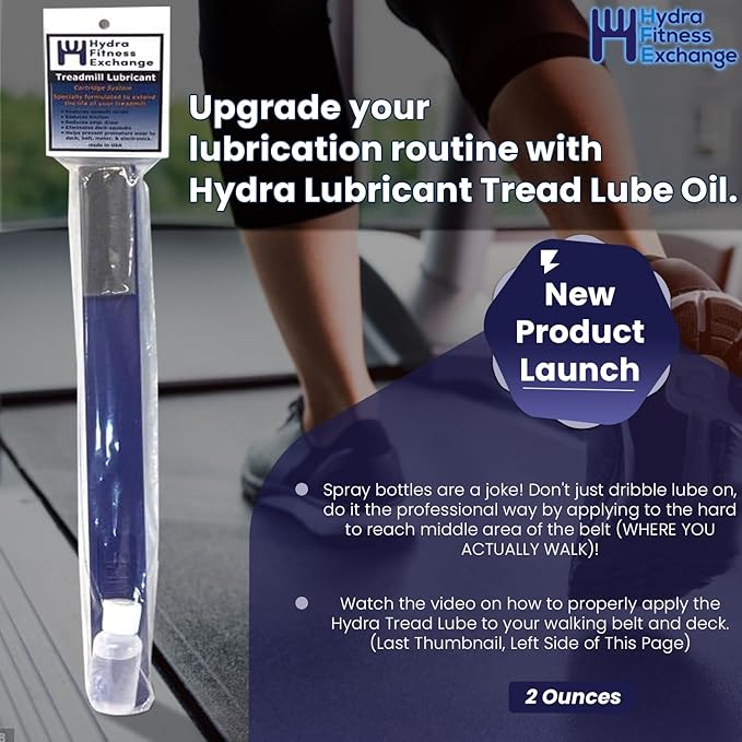 Hydra TreadLube Treadmill Walking Belt Lubricating Kit 100% Spirit Sole Fitness Silicone lube Tread Lube with 16" Applicator Reduces Friction Works with Most Treadmill