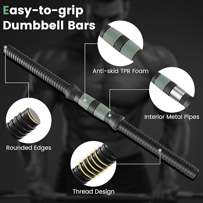 GYMAX Adjustable Dumbbell Set, 4 in 1 Free Weight Set with Connector, 92/47 LBS Used As Dumbbells, Barbells, Kettlebells, Push up Stands, Weight Lifting Training Equipment for Home Gym Workout Exercise