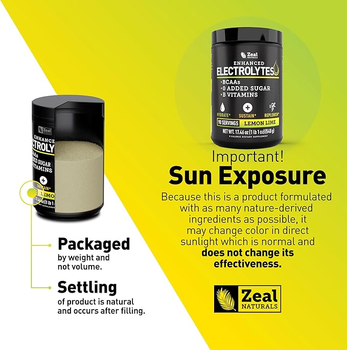 Enhanced Electrolyte Powder (Lemon Lime | 90ct.) w/ 0 Sugar +BCAAs +B-Vitamins Electrolyte Supplement w Potassium Zinc & Magnesium for Hydration - Keto Electrolytes