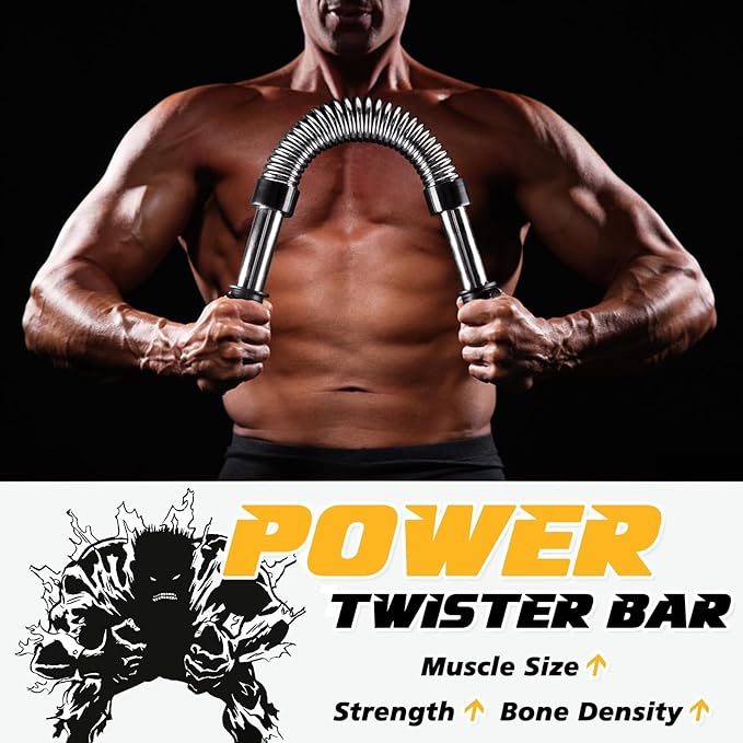 INNOLIFE Power Twister Bar, Upper Body Exercise Equipment for Chest Workout, Shoulder, Forearm, Bicep and Arm Strengthening Workout Equipment