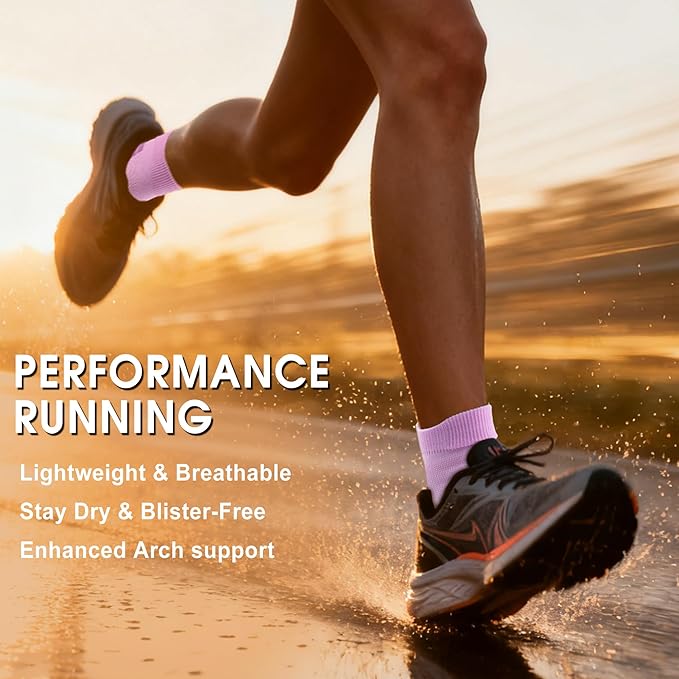 Gonii Women's Compression Ankle Socks with Cushion & Arch Support| Lightweight & Moisture-Wicking for Running 3 Pairs