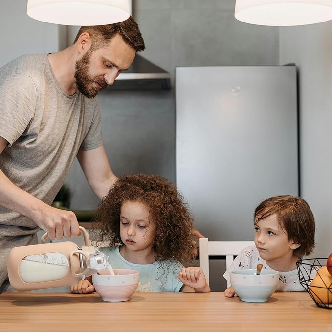 64 oz Glass Water Bottle with Straw and Handle Half Gallon Water Jug with Silicone Sleeve Large Water Bottle for Office, Gym, Outdoor Sports