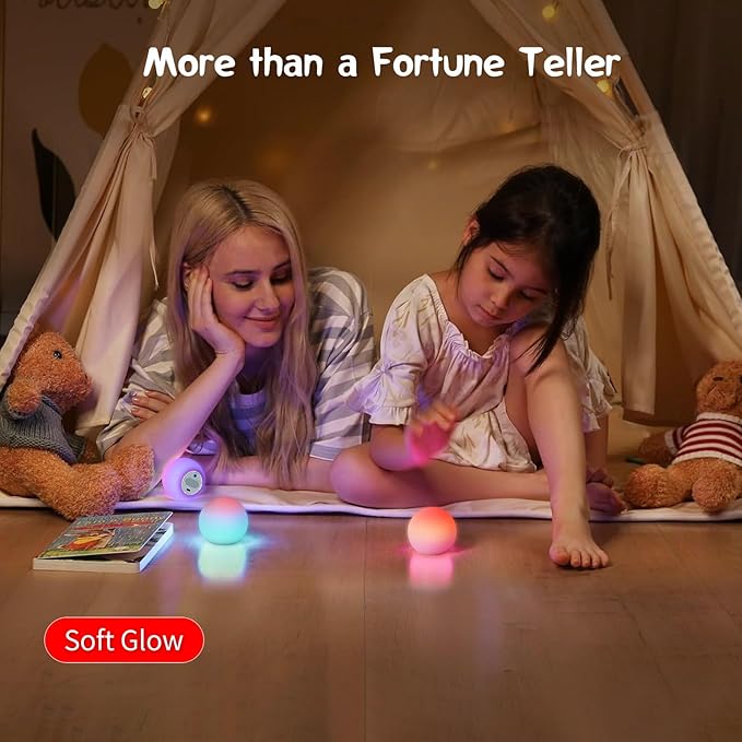 BLUEYE Rechargeable Fortune Telling Ball,4-7-8 Meditation Breathing Lamp,Remote Control Night Light,Girl Boy Toys for Age 5 6 7 8 9 10 Year Old,Christmas Stocking Stuffers,White Elephant Gift for Kids