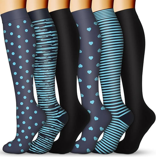 Compression Socks for Women & Men 15-20 mmHg, Best for Medical, Nursing, Running, Athletic, Varicose Veins, Travel