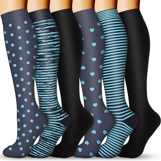 Compression Socks for Women & Men 15-20 mmHg, Best for Medical, Nursing, Running, Athletic, Varicose Veins, Travel