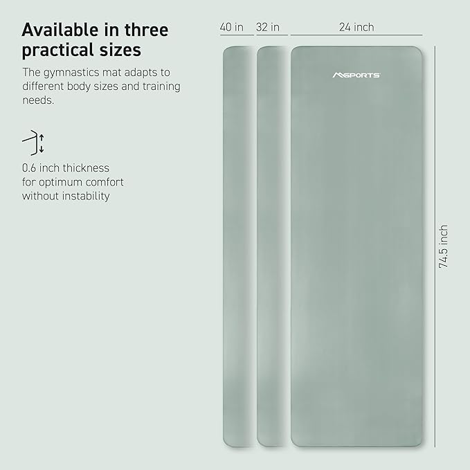 Yoga Mat Premium Non Slip Thick – Extra Comfortable Exercise Mat for Home Workouts, Pilates, Stretching & Gym – Cushioned NBR Foam, Gym Mat with Strap, for Women & Men