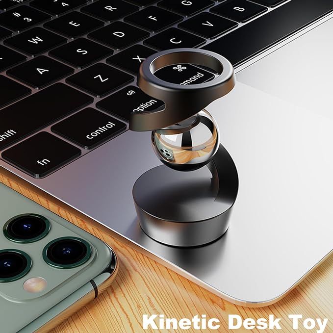 Fidget Toys Adult, Kinetic Desk Toys, Metal ADHD Balance Desk Fidget Kinetic Toy, Fidget Spinner Toys for Party Favors, Birthday (Silver-Gold Ball)