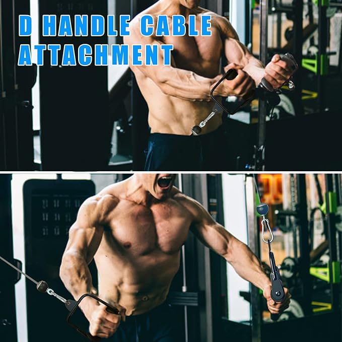 Ergonomic Tricep Rope Pulldown Attachments, Upgraded 27 32 40 & 47 Inch Extra Long Triceps Rope Cable Attachments for Gym, LAT Pull Down Bar for Cable Machine, Tricep Workout Cable Attachments