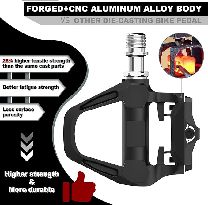 BUCKLOS SPD-SL Pedals PD-R8000 Road Bike Pedals - Bicycle Clipless Titanium Sealed Bearing Nylon/Aluminium Ultegra Clip Pedals Compitable with Shimano SPD-SL Cleats for Indoor Cycling (9/16")