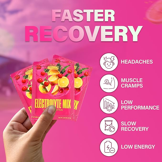 Dr. Price’s Electrolyte Mix | Sugar-Free Hydration Powder with 72+ Trace Minerals | No Sugar, Fast-Dissolving Electrolytes Powder Packets | Cherry Lemonade (30 Packs)