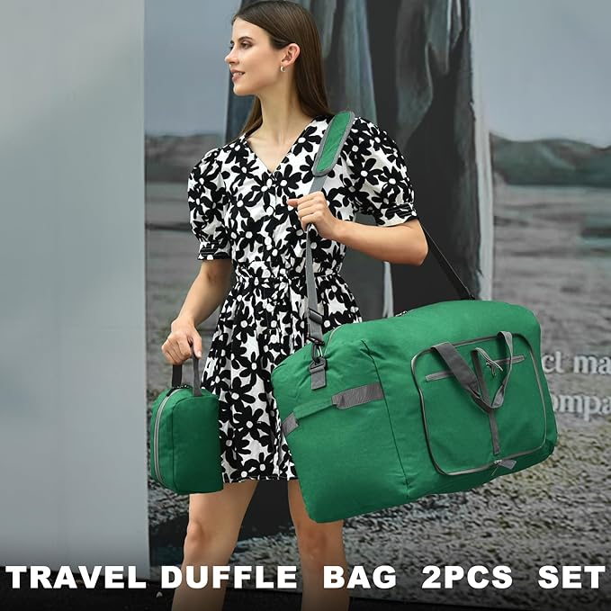 Felipe Varela Duffle Bag with Shoes Compartment and Adjustable Strap,Foldable Travel Duffel Bags for Men Women,Waterproof Duffel Bags