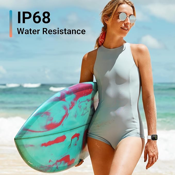 ENOMIR Smart Watch for Men Women, Alexa Built-in Fitness Tracker with Call Function&1.8" HD Touchscreen, 5ATM Waterproof Heart Rate/Sleep/SpO2 Monitor, 100+ Sport Modes, iOS Android Compatible, White