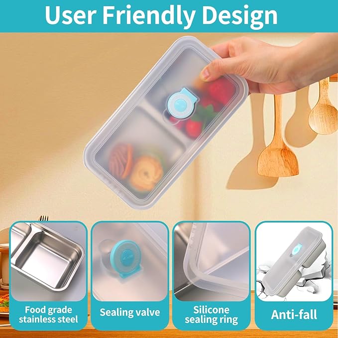 Grab and Go Snack Containers Reusable, 6 Pcs Stainless Steel Double Compartment Snack Containers, Dishwasher- Reusable Condiment with Lids for Snacks Dips and Outdoor Camping (6 PCS)