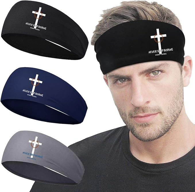3pcs Sports Sweat Bands Headbands Men Head Sweat Band Headbands for Men Skull Sweatbands Mens Women