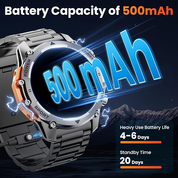 Hwagol Smart Watch Gifts for Dad(Calls/Answer),1.52'' Military Smart Watches for Men for Android iPhone,100+ Sport Modes/Heart Rate/Sleep Monitor Fitness Tracker,Two Accessories and Three Bands Kits