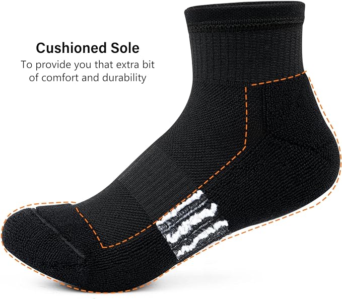 Gonii Ankle Socks Womens Athletic Thick Cushioned Running Hiking Low Cut 5-Pairs