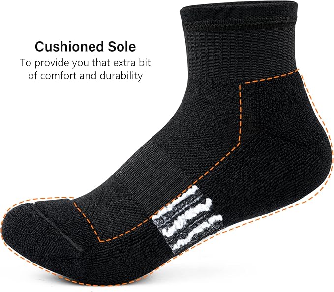 Gonii Ankle Socks Womens Athletic Thick Cushioned Running Hiking Low Cut 5-Pairs