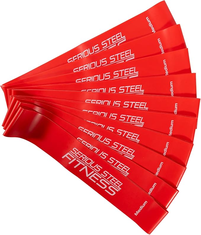 Serious Steel Fitness Mini Resistance Loop Bands | Rehab and Prehab Stretch Bands | 12" Exercise Workout Bands (Sets of 5 Pack and Sets of 10 Pack Trainer Options Available!)