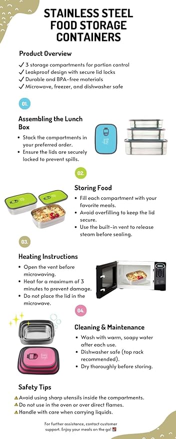 3-Pack Stainless Steel Lunch Containers – Airtight Leakproof Food Storage Boxes for Meal Prep, Snacks & Leftovers – 37oz + 23oz + 12oz, Pink Lid, Reusable Bento Set for Adults