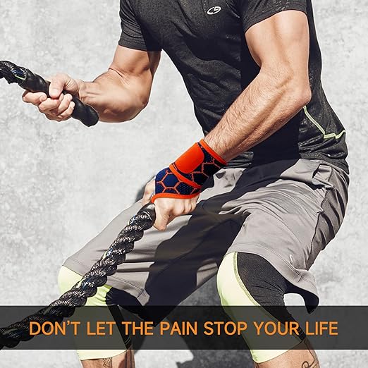 Sport Slim Wrist Wrap - Wrist Brace for Carpal Tunnel Relief, Neoprene-Free Compression Wrist Support for Workout, Adjustable Wrist Guards Fit Right Left Hand(Cobalt Bule, 2 Pack)